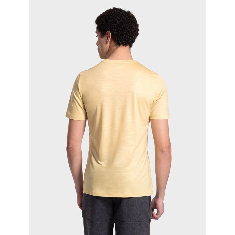 T-shirt Mérinos Reda Rewoolution Waka Homme - Jaune Graphique