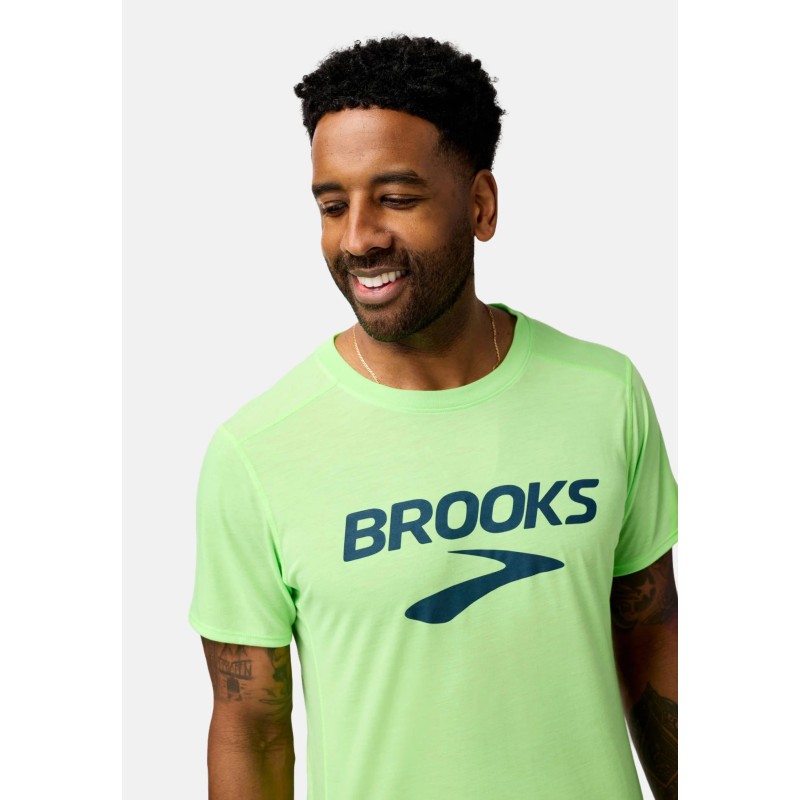 T-shirt Running Brooks Distance Short Sleeve 3.0 Homme - Vert