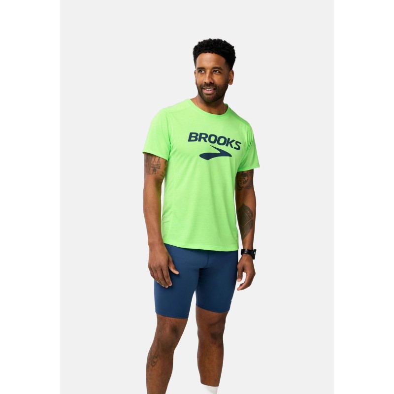T-shirt Running Brooks Distance Short Sleeve 3.0 Homme - Vert